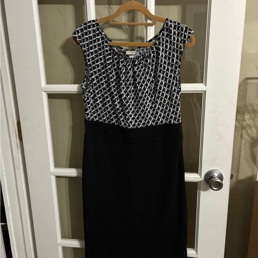 Merona Black and White Geometric Midi Dress
